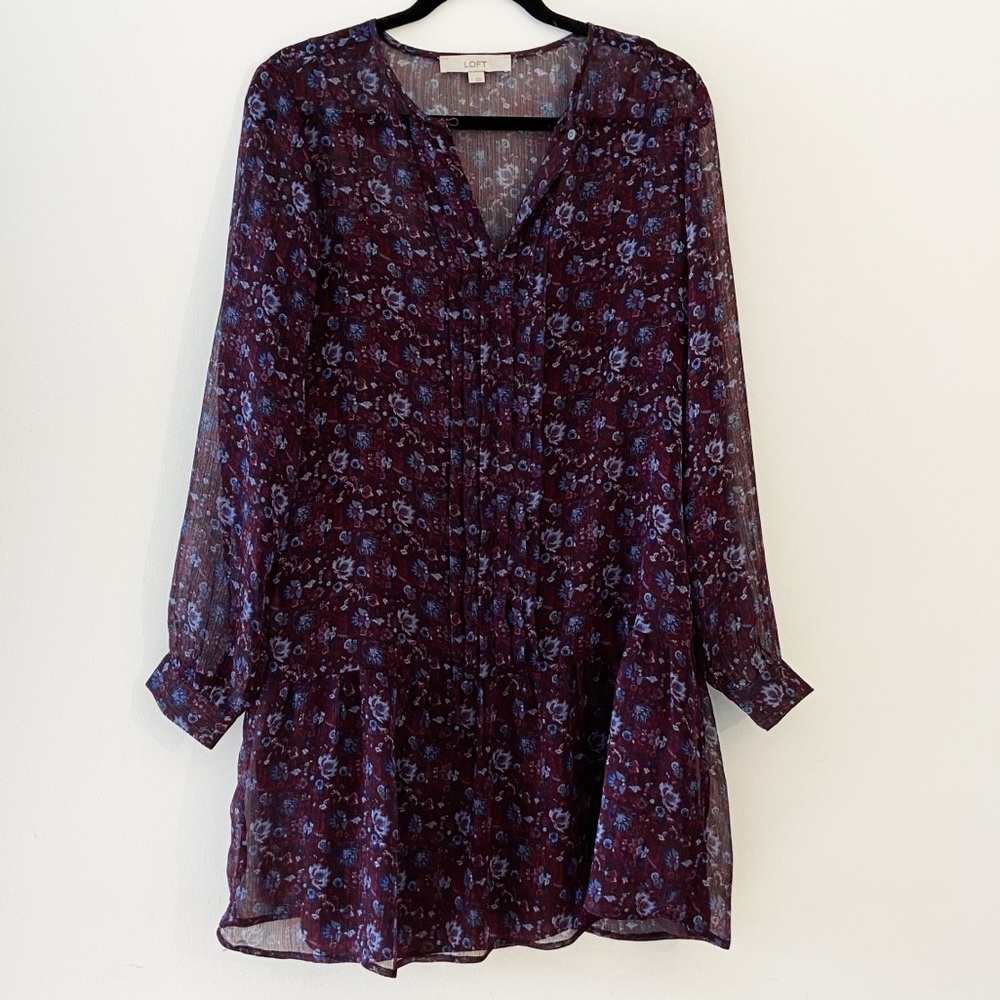 Loft | Floral Blouse Dress